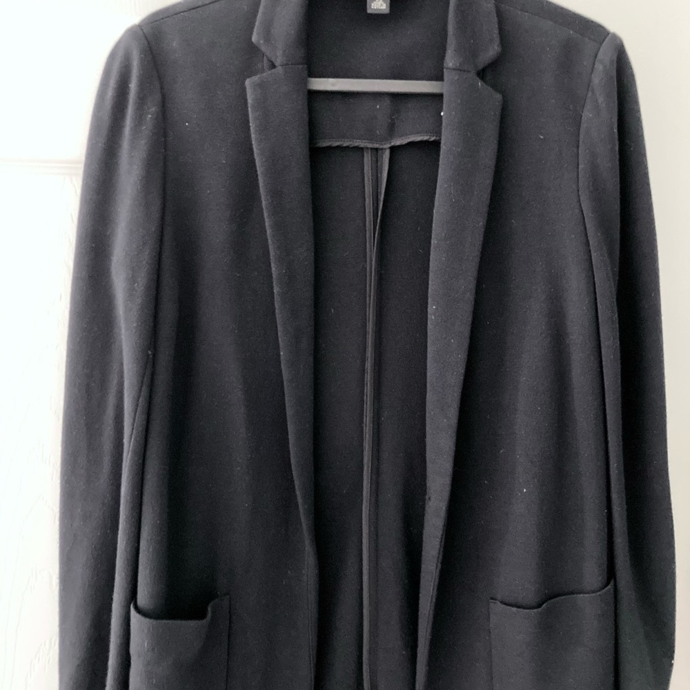 Banana Republic Knit Blazer Navy XS Womens Collar Long Sleeve